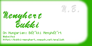 menyhert bukki business card